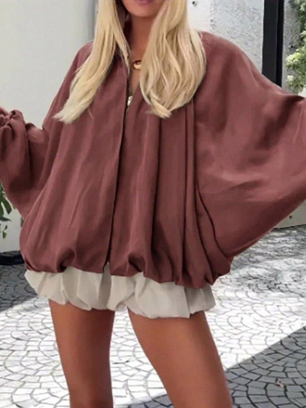 Reddish Casual Women's Loose Zip-Up Jacket